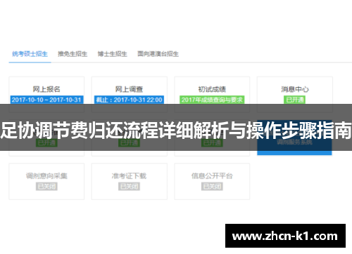 足协调节费归还流程详细解析与操作步骤指南